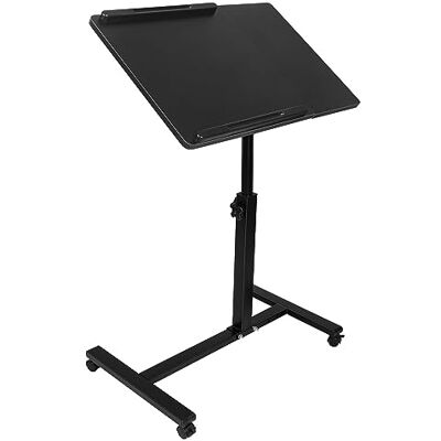 LANTUS Table Ordinateur Portable Hauteur réglable Bois Support avec 4 roulettes tablettes Jaune,Support Pliable,61 * 44 * 65/95CM (Noir) LANTUS Table Ordinateur Portable Hauteur réglable Bois Support avec 4 roulettes tablettes Jaune,Support Pliable,61 * 44 * 65/95CM (Noir)