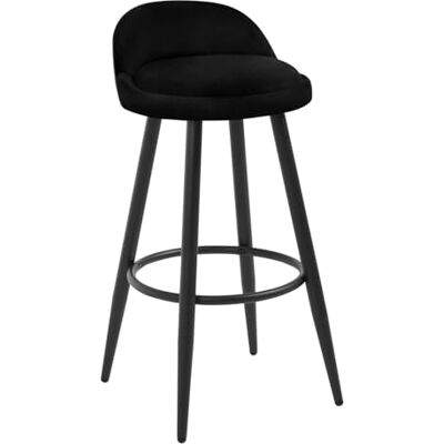 WOLTU Tabouret Bar, Chaise de Bar, Chaise Haute Cuisine, avec Dossier et Repose-pieds, Tabouret en Velours, Cadre en Métal, Noir, BH296sz-1 WOLTU Tabouret Bar, Chaise de Bar, Chaise Haute Cuisine, avec Dossier et Repose-pieds, Tabouret en Velours, Cadre en Métal, Noir, BH296sz-1