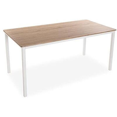 Versa Amaia Table de salle à manger pour cuisine, terrasse, jardin ou salle à manger, dimensions (H x L x l) 79 x 80 x 160 cm, bois et métal Blanc Versa Amaia Table de salle à manger pour cuisine, terrasse, jardin ou salle à manger, dimensions (H x L x l) 79 x 80 x 160 cm, bois et métal Blanc
