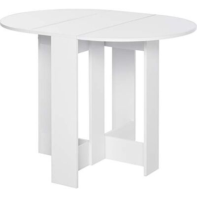 HOMCOM Table de salle à manger pliante pour petit espace, cuisine, salle à manger, blanc HOMCOM Table de salle à manger pliante pour petit espace, cuisine, salle à manger, blanc