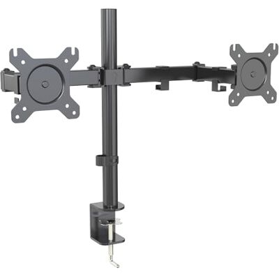 Waytex Support Double écrans Fixation Bureau étau, Noir, 2 Waytex Support Double écrans Fixation Bureau étau, Noir, 2