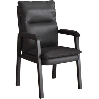 ZJYIGOWL Chaise D'accueil Avec Accoudoirs Chaises De Salle De Conférence Chaises De Salle D'attente Rembourrées Chaise De Bureau En Cuir Sans Roulettes Pour Bureau, Salon(Black,B) ZJYIGOWL Chaise D'accueil Avec Accoudoirs Chaises De Salle De Conférence Chaises De Salle D'attente Rembourrées Chaise De Bureau En Cuir Sans Roulettes Pour Bureau, Salon(Black,B)