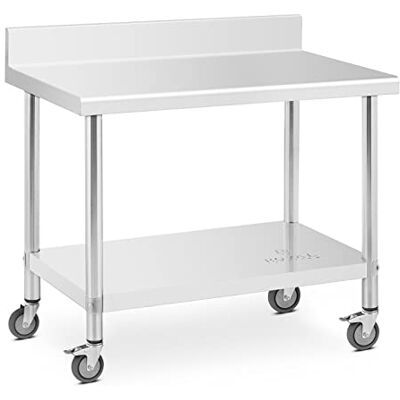 Royal Catering RCAT-100/60-WS Table de travail 60 x 100 cm Avec rebord Capacité de 155 kg Table plan de travail Table de travail atelier Table de travail cuisine Royal Catering RCAT-100/60-WS Table de travail 60 x 100 cm Avec rebord Capacité de 155 kg Table plan de travail Table de travail atelier Table de travail cuisine
