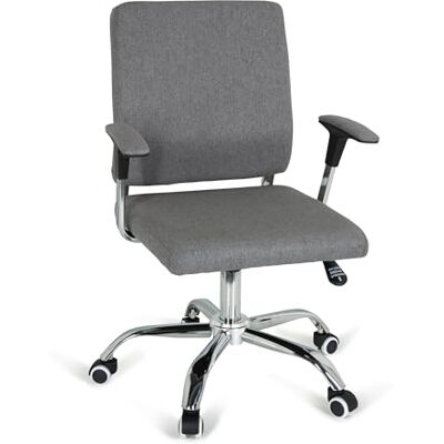 hjh OFFICE Charles I Chaise de bureau pivotante en tissu Gris foncé avec roulettes Hauteur réglable Fonction bascule hjh OFFICE Charles I Chaise de bureau pivotante en tissu Gris foncé avec roulettes Hauteur réglable Fonction bascule
