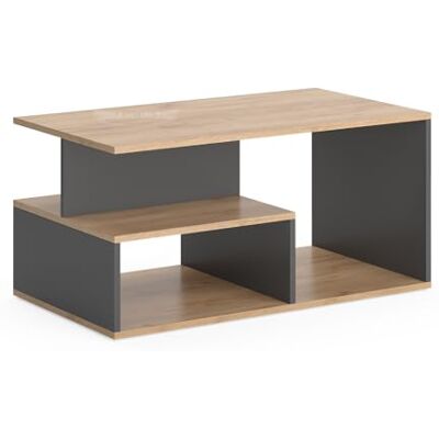 Vicco Table basse "Hasso", Chêne doré/anthracite, 90x49.4cm Vicco Table basse "Hasso", Chêne doré/anthracite, 90x49.4cm