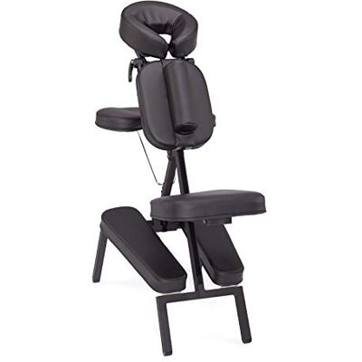 WellTouch VITAL Chaise de massage pliable noire pour massage mobile et shiatsu avec sac de transport à roulettes WellTouch VITAL Chaise de massage pliable noire pour massage mobile et shiatsu avec sac de transport à roulettes