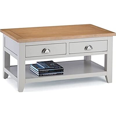 Julian Bowen Richmond salontafel met 2 lades grijs/bleek eiken Julian Bowen Richmond salontafel met 2 lades grijs/bleek eiken