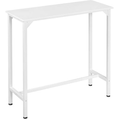 EUGAD Table de Bar Haute pour Cuisine, Console, Couloir, Appoint Pour Bar, Bistrot, Îlot Métal et Dérivé du Bois 100 x 100 x 40 cm Blanc EUGAD Table de Bar Haute pour Cuisine, Console, Couloir, Appoint Pour Bar, Bistrot, Îlot Métal et Dérivé du Bois 100 x 100 x 40 cm Blanc