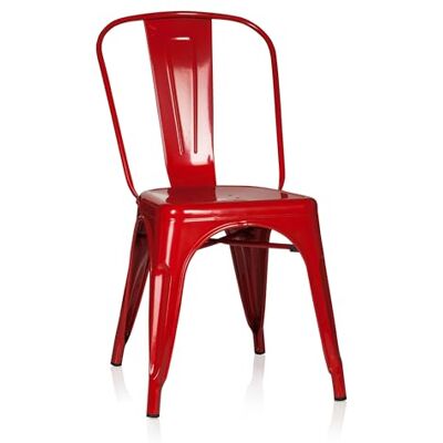 hjh OFFICE 645021 Chaise bistrot VANTAGGIO Comfort Métal Rouge, Chaise au Style Industriel, empilable hjh OFFICE 645021 Chaise bistrot VANTAGGIO Comfort Métal Rouge, Chaise au Style Industriel, empilable