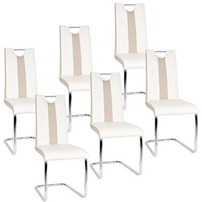LANTUS Lot de 6 Chaises Salle à Manger Chaise de Cuisine avec avec Assise et Dossier en PU, Pieds en Métal, Chaise Modern pour Salle à Manger, Salon, Cuisine, Bureau LANTUS Lot de 6 Chaises Salle à Manger Chaise de Cuisine avec avec Assise et Dossier en PU, Pieds en Métal, Chaise Modern pour Salle à Manger, Salon, Cuisine, Bureau