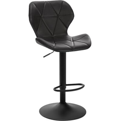EUGAD 0665BY-1 Tabouret de bar rétro réglable en hauteur et amovible avec dossier en cuir synthétique et acier Anthracite EUGAD 0665BY-1 Tabouret de bar rétro réglable en hauteur et amovible avec dossier en cuir synthétique et acier Anthracite