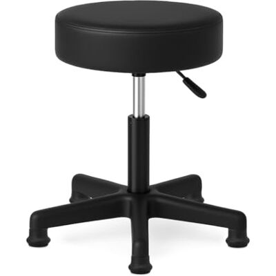 Waytex Tabouret pivotant sans roulettes – Hauteur réglable 44-58 cm – Pieds Fixes – Assise Confortable Simili Cuir Noir – Stable pour Accueil et Poste de Travail Waytex Tabouret pivotant sans roulettes – Hauteur réglable 44-58 cm – Pieds Fixes – Assise Confortable Simili Cuir Noir – Stable pour Accueil et Poste de Travail