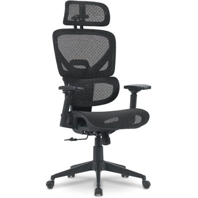 Waytex Fauteuil de Bureau Ergonomique avec Assise Mesh tendu – Appui-tête et Accoudoirs réglables 3D – Soutien Lombaire Dynamique – Basculant synchrone Usage intensif + de 7h – Noir Waytex Fauteuil de Bureau Ergonomique avec Assise Mesh tendu – Appui-tête et Accoudoirs réglables 3D – Soutien Lombaire Dynamique – Basculant synchrone Usage intensif + de 7h – Noir