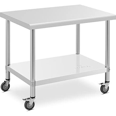 Royal Catering RCAT-100/70-W Table de Travail 70 x 100 cm Capacité de Charge 155 kg Plan de Travail pour Atelier et Cuisine Royal Catering RCAT-100/70-W Table de Travail 70 x 100 cm Capacité de Charge 155 kg Plan de Travail pour Atelier et Cuisine