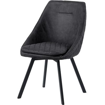 Trisens Chaise de salle à manger, design avec revêtement en cuir synthétique, aspect vieilli, pour cuisine, couleur : noir, quantité : 1 pièce Trisens Chaise de salle à manger, design avec revêtement en cuir synthétique, aspect vieilli, pour cuisine, couleur : noir, quantité : 1 pièce