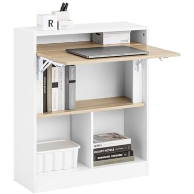 SoBuy Bureau Pliable Compact avec 4 Étagères 70x85x57cm Bureau SoBuy Bureau Pliable Compact avec 4 Étagères 70x85x57cm Bureau