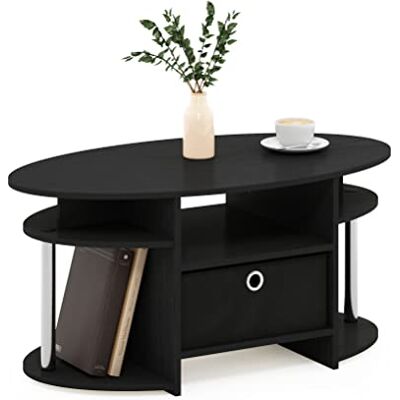 Furinno Jaya Table Basse Ovale au Design Simple - Table Basse Furinno Jaya Table Basse Ovale au Design Simple - Table Basse