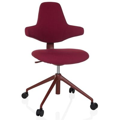 hjh OFFICE PALIANO Chaise de bureau design ergonomique avec dossier en croix flexible et réglage de la hauteur du siège, rouge hjh OFFICE PALIANO Chaise de bureau design ergonomique avec dossier en croix flexible et réglage de la hauteur du siège, rouge