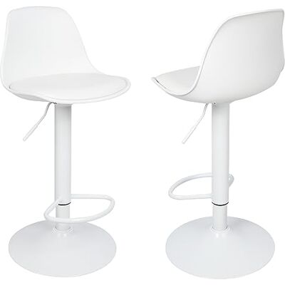 LANTUS Lot de 2 Tabourets de Bar avec Dossier et Repose-Pieds,Réglable en Hauteur et Rotative à 360°,Chaises de Bar Cuisine en Plastique,Robuste et Ultra Silencieux-2pc-B blanc pur LANTUS Lot de 2 Tabourets de Bar avec Dossier et Repose-Pieds,Réglable en Hauteur et Rotative à 360°,Chaises de Bar Cuisine en Plastique,Robuste et Ultra Silencieux-2pc-B blanc pur