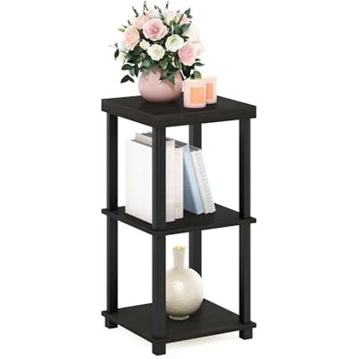 Furinno Turn-N-Tube Table d'appoint classique à 3 niveaux, expresso/noir Furinno Turn-N-Tube Table d'appoint classique à 3 niveaux, expresso/noir