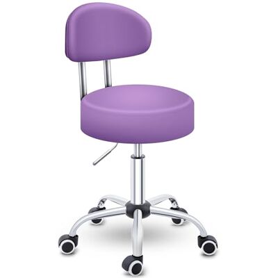 TRESKO Tabouret de travail Tabouret à roulettes avec dossier réglable de 47 à 60 cm Tabouret rotatif à roulettes Chaise de bureau tabouret pivotant rotatif cosmétique TRESKO Tabouret de travail Tabouret à roulettes avec dossier réglable de 47 à 60 cm Tabouret rotatif à roulettes Chaise de bureau tabouret pivotant rotatif cosmétique