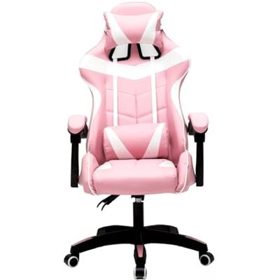 VDD Chaise de jeu Cyclone chaise de bureau chaise de jeu de course rose blanc VDD Chaise de jeu Cyclone chaise de bureau chaise de jeu de course rose blanc