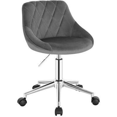EUGAD 1 X Tabouret de Bureau Tabouret Roulant pivotant et réglable,Chaise de Bureau en Velours à roulettes,Gris Foncé 0031BGY EUGAD 1 X Tabouret de Bureau Tabouret Roulant pivotant et réglable,Chaise de Bureau en Velours à roulettes,Gris Foncé 0031BGY