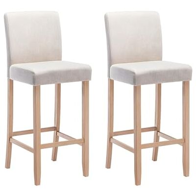 Unique Tabouret de bar Lot de 2 Rovigo tissu crème Unique Tabouret de bar Lot de 2 Rovigo tissu crème