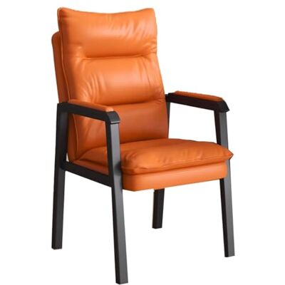 ZJYIGOWL Chaise D'accueil Avec Accoudoirs Chaises De Salle De Conférence Chaises De Salle D'attente Rembourrées Chaise De Bureau En Cuir Sans Roulettes Pour Bureau, Salon(Orange,A) ZJYIGOWL Chaise D'accueil Avec Accoudoirs Chaises De Salle De Conférence Chaises De Salle D'attente Rembourrées Chaise De Bureau En Cuir Sans Roulettes Pour Bureau, Salon(Orange,A)