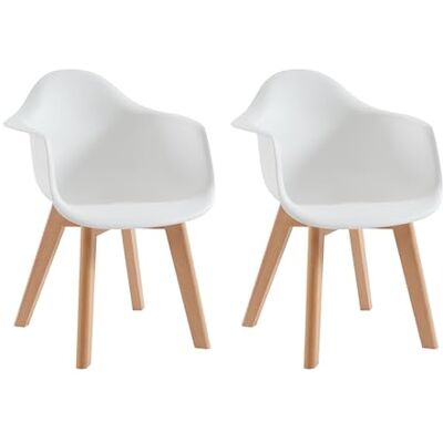 Unique Chaise Lot de 2 Poupinette plastique blanc Unique Chaise Lot de 2 Poupinette plastique blanc