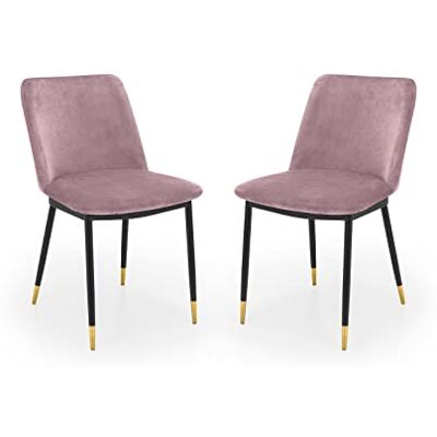 Julian Bowen set van 2 Delaunay eetkamerstoelen oudroze Julian Bowen set van 2 Delaunay eetkamerstoelen oudroze