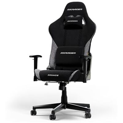DXRacer PRINCE L Noir & Gris Tissu la Chaise Gaming Originale DXRacer PRINCE L Noir & Gris Tissu la Chaise Gaming Originale