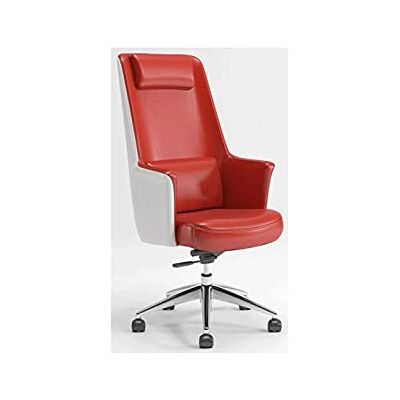 WOTZOV Chaise de bureau ergonomique, chaise de jeu d'ordinateur, chaises de gestion et de direction, chaise pivotante en cuir, rouge WOTZOV Chaise de bureau ergonomique, chaise de jeu d'ordinateur, chaises de gestion et de direction, chaise pivotante en cuir, rouge
