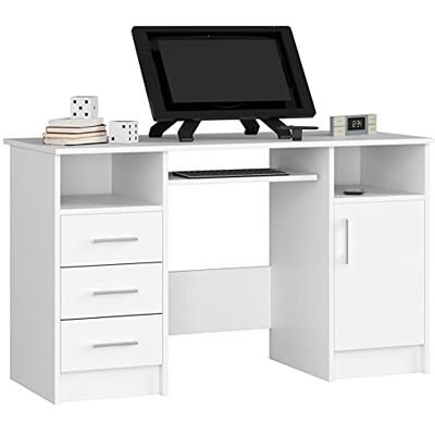 AKORD ANA Bureau d'ordinateur avec 1 porte et 3 tiroirs 124 cm (l x H x P) 124 x 74 x 52 cm (l x H x P) Poids 46,40 kg Blanc/blanc AKORD ANA Bureau d'ordinateur avec 1 porte et 3 tiroirs 124 cm (l x H x P) 124 x 74 x 52 cm (l x H x P) Poids 46,40 kg Blanc/blanc