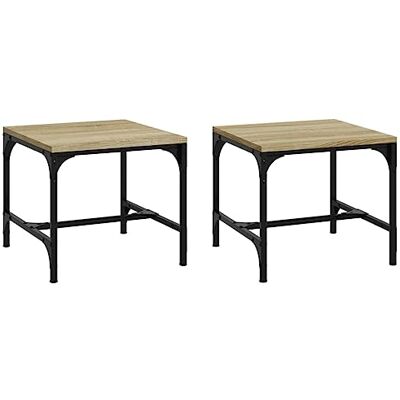 vidaXL Tables d'Appoint 2 pcs, Tables Basse avec Pieds Réglables, Bouts de Canapé, Meubles de Salon Salle de Séjour, Industriel, Chêne Sonoma Bois Ingénierie vidaXL Tables d'Appoint 2 pcs, Tables Basse avec Pieds Réglables, Bouts de Canapé, Meubles de Salon Salle de Séjour, Industriel, Chêne Sonoma Bois Ingénierie