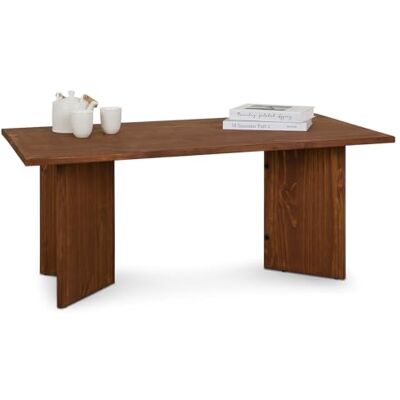 IDIMEX Table Basse MESA pour Salon en Bois Massif Brun foncé, Design rectangulaire Moderne, Pieds angulaires, 110 x 45 x 60 cm IDIMEX Table Basse MESA pour Salon en Bois Massif Brun foncé, Design rectangulaire Moderne, Pieds angulaires, 110 x 45 x 60 cm