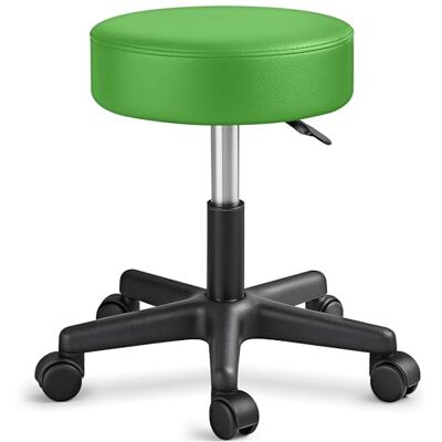 TRESKO Tabouret de Travail Tabouret à roulettes siège pivotant par 360 degrés, Rembourrage de 10 cm, de 8 Couleurs différentes (Vert) TRESKO Tabouret de Travail Tabouret à roulettes siège pivotant par 360 degrés, Rembourrage de 10 cm, de 8 Couleurs différentes (Vert)