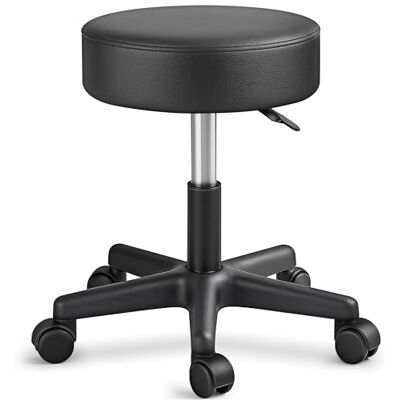TRESKO Tabouret de Travail Tabouret à roulettes siège pivotant par 360 degrés, Rembourrage de 10 cm, de 8 Couleurs différentes (Noir) TRESKO Tabouret de Travail Tabouret à roulettes siège pivotant par 360 degrés, Rembourrage de 10 cm, de 8 Couleurs différentes (Noir)