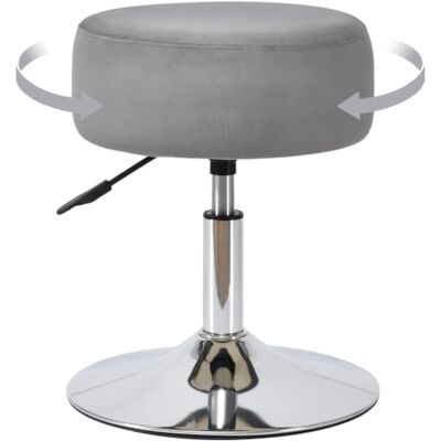 Duhome Tabouret Pivotant Tabouret de Maquillage Tabouret Rond avec Rembourrage Réglable en Hauteur Pivotant en Velours pour Chambre à Coucher Salon, Gris Duhome Tabouret Pivotant Tabouret de Maquillage Tabouret Rond avec Rembourrage Réglable en Hauteur Pivotant en Velours pour Chambre à Coucher Salon, Gris
