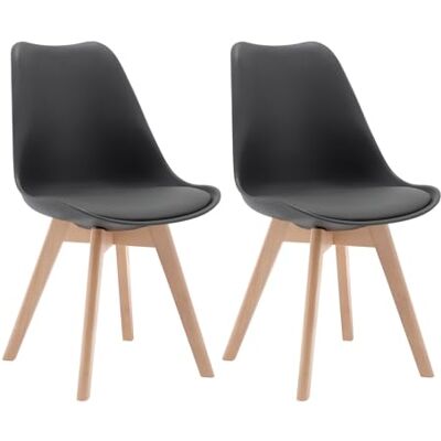WOLTU 2 Chaises de Salle à Manger Cuisine/Salon chaises,Design en Similicuir et Bois Massif,Gris BH29gr-2 WOLTU 2 Chaises de Salle à Manger Cuisine/Salon chaises,Design en Similicuir et Bois Massif,Gris BH29gr-2