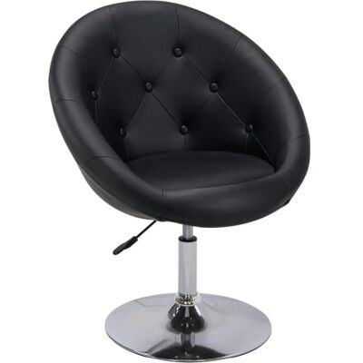 Duhome Fauteuil Lounge Réglable en Hauteur Similicuir Chaise de Coiffeur Pivotante Avec Accoudoirs pour Salon, Salle à Manger, Chambre à Coucher Noir Duhome Fauteuil Lounge Réglable en Hauteur Similicuir Chaise de Coiffeur Pivotante Avec Accoudoirs pour Salon, Salle à Manger, Chambre à Coucher Noir