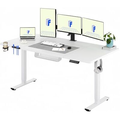 FLEXISPOT Basic Plus Bureau électrique assis/debout, réglable en hauteur, commande manuelle à mémoire de forme, pour bureau à domicile, 200 x 80 cm, blanc, structure blanche FLEXISPOT Basic Plus Bureau électrique assis/debout, réglable en hauteur, commande manuelle à mémoire de forme, pour bureau à domicile, 200 x 80 cm, blanc, structure blanche