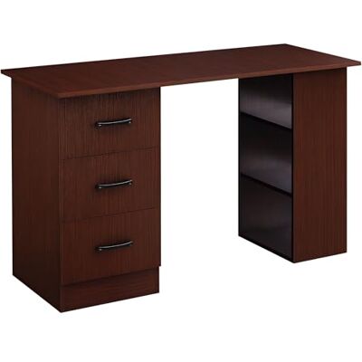HOMCOM Bureau d'ordinateur avec 3 tiroirs et 3 étagères Ouvertes, 120 x 49 x 72 cm, Bureau avec Rangement réversible, Style Moderne, Table Informatique pour Chambre, Petit Espace, télétravail, Noyer HOMCOM Bureau d'ordinateur avec 3 tiroirs et 3 étagères Ouvertes, 120 x 49 x 72 cm, Bureau avec Rangement réversible, Style Moderne, Table Informatique pour Chambre, Petit Espace, télétravail, Noyer