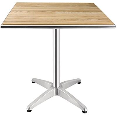 Bolero Table de bistro carrée en frêne et aluminium 700 mm Bolero Table de bistro carrée en frêne et aluminium 700 mm