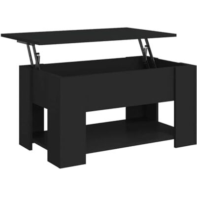 vidaXL Table Basse Table de Salon Bout de Canapé Table d'Appoint Meuble de Salon Salle de Séjour Intérieur Noir Bois d'Ingénierie 79x49x41 cm vidaXL Table Basse Table de Salon Bout de Canapé Table d'Appoint Meuble de Salon Salle de Séjour Intérieur Noir Bois d'Ingénierie 79x49x41 cm