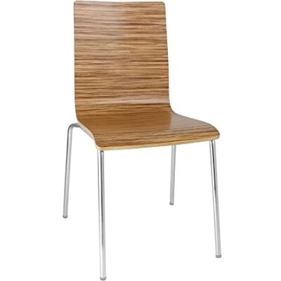 Bolero GR344 Lot de 4 chaises d'appointà dossier carré Zebrano Bolero GR344 Lot de 4 chaises d'appointà dossier carré Zebrano