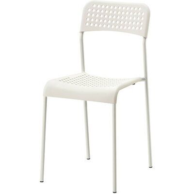 Ikea Chaise empilable « Adde » en plastique avec structure en acier – Empilable (blanc) Ikea Chaise empilable « Adde » en plastique avec structure en acier – Empilable (blanc)