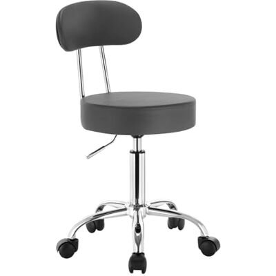 WOLTU Tabouret de Bureau Tabouret à roulettes avec Dossier,Chaise pivotante Chaise de Bureau Hauteur réglable,Gris WOLTU Tabouret de Bureau Tabouret à roulettes avec Dossier,Chaise pivotante Chaise de Bureau Hauteur réglable,Gris