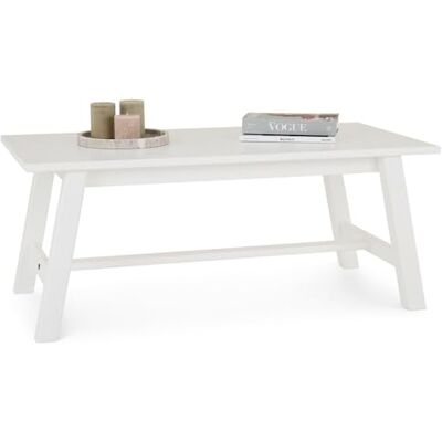 IDIMEX Table Basse LUZERNA rectangulaire pour Salon en Bois Massif Blanc, 110 x 45 cm, Design Moderne Minimaliste, Pieds en Bois IDIMEX Table Basse LUZERNA rectangulaire pour Salon en Bois Massif Blanc, 110 x 45 cm, Design Moderne Minimaliste, Pieds en Bois