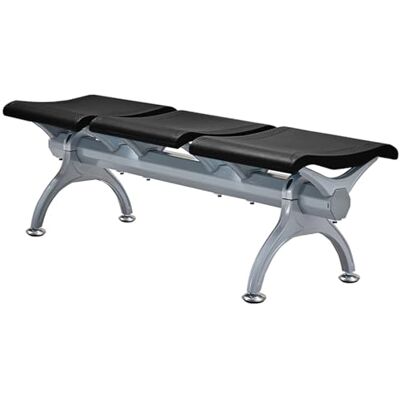 LIKANGLONGJU Banc de Salle D'attente Trois Places, Banquette Siège de Réception, Support Métallique et Assise en PU, Idéales pour les Bureaux(Black) LIKANGLONGJU Banc de Salle D'attente Trois Places, Banquette Siège de Réception, Support Métallique et Assise en PU, Idéales pour les Bureaux(Black)
